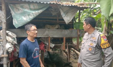 Bhabinkamtibmas-Candi-Cek-Peternakan-Kambing-Dukung-Ketahanan-Pangan-Polresta-Sidoarjo