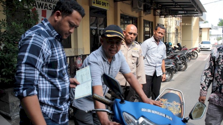 Ditemukan Berkat Aplikasi ILMU Semeru, Polres Nganjuk Serahkan Motor kepada Pemilik