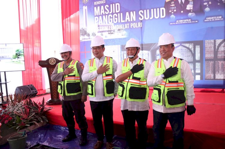 Sespim Lemdiklat Polri Letakan Batu Pertama Bangun Masjid, Didesain Ridwan Kamil