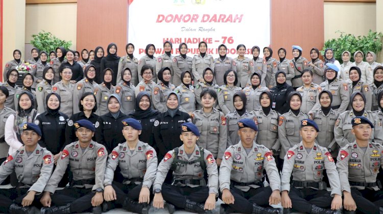 Rangkaian HUT Polwan ke-76 Diperingati Dengan Donor Darah