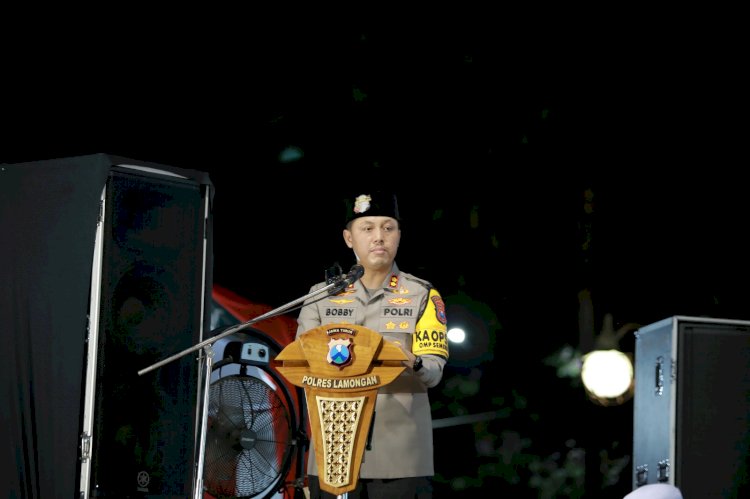 Cooling System Pilkada 2024 Polres Lamongan Gelar Tabligh Akbar Wujudkan Pilkada Aman dan Damai