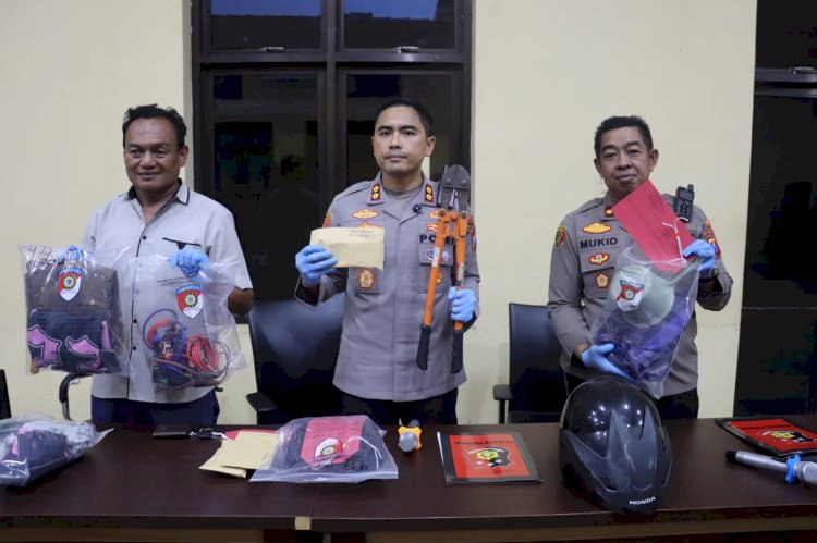 Polres Pacitan Amankan Dua Tersangka Penyiram Air Keras Penjual Tempe